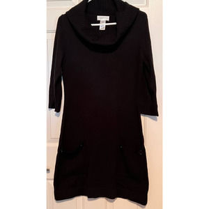 London‎ Styles Black Sweater Dress with Pockets Size M 35" Long x 18" Pit to Pit